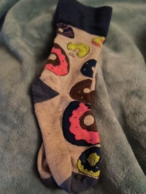 Men's Donut Pattern Crew Socks - Pink & Navy